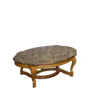 Vintage Style Coffee Table with Faux Marble Top, France