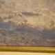 Peinture de paysage enneigé italien signée et datée de 1932.