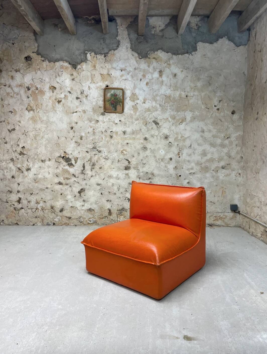 Vintage orange armchair, ed. Steiner