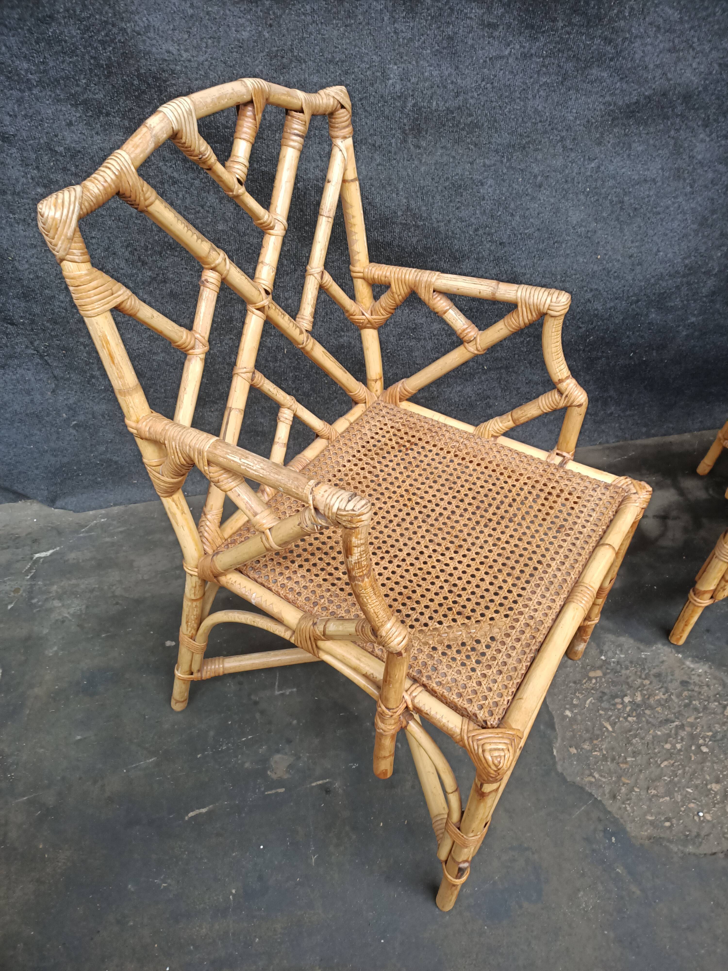 Vintage rattan armchair Italian work