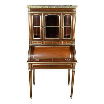 Rare Petit Bureau à Cylindre et Vitrine, style Louis XVI – Milieu XIXe