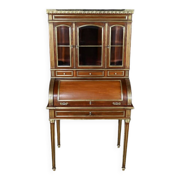 Rare Petit Bureau à Cylindre et Vitrine, style Louis XVI – Milieu XIXe