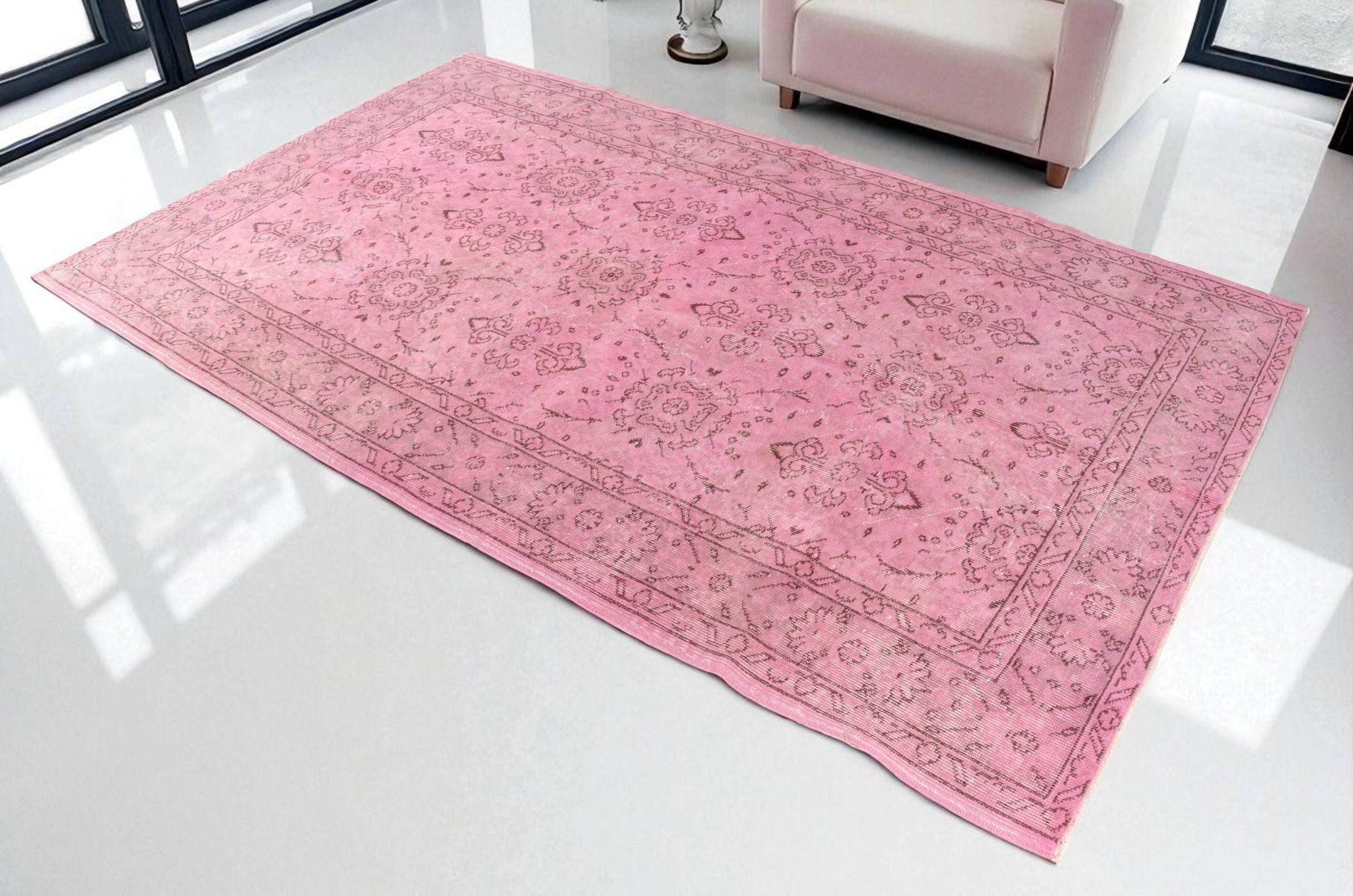 Tapis vintage anatolien rose sku 2536