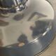 Vintage 1940s pendant lamp with marine enamel bowl - 47 x 40 cm