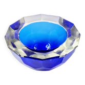 Grand bol en verre de Murano facetté Sommerso par Mandruzzato, Italie, années 1970.