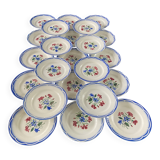 Set of 23 Digoin Sarreguemines "Elorn" dessert plates