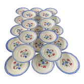 Set of 23 Digoin Sarreguemines "Elorn" dessert plates