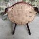 Fauteuil Louis XV en acajou et velours rouge