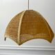 Tulip flower suspension in rope / wicker 70s