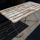 Folding garden table in steel in its juice around 1950