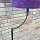 Lampadaire années 70 avec abat-jour en tissu Houlès