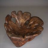 Sculptural Burl wood Low Lounge Chair. 1970s