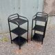 Pair of old military hospital bedside tables