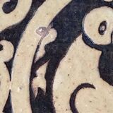 Vintage dish from Dauphiné in glazed terracotta Couple of pigeons