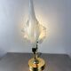 Italian white calla lily flower table lamp, Murano glass, 1970s