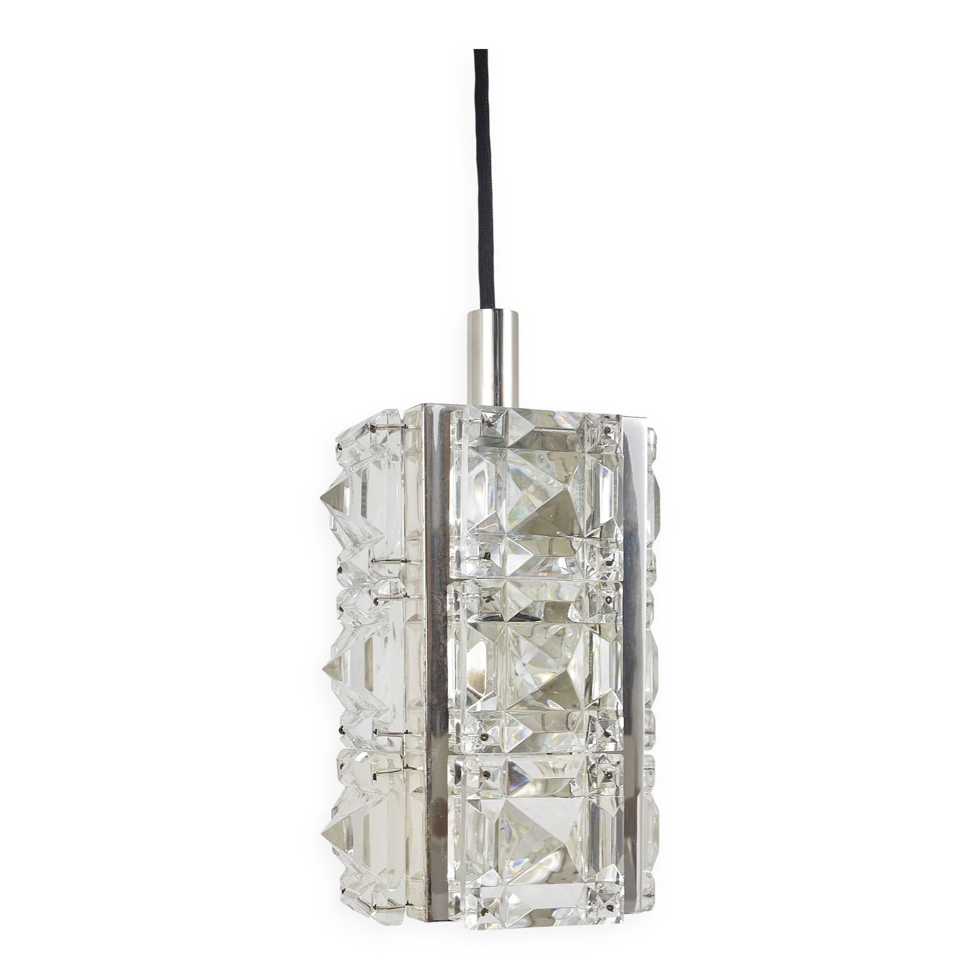 Bakalowits Vienna, up to three faceted crystal pendant lamps, Austria, 1960s