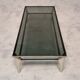 Italian coffee table metal & smoked glass ca 1970