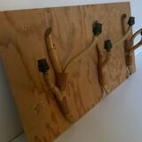 Rattan wall light trio