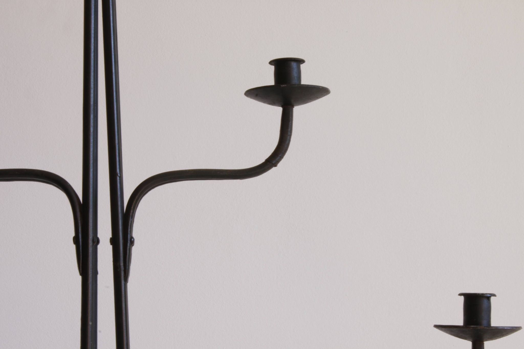 Large Wrought Iron Floor Candelabra, 1950s