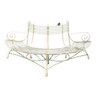 Banc arras pour arbre - vintage - blanc