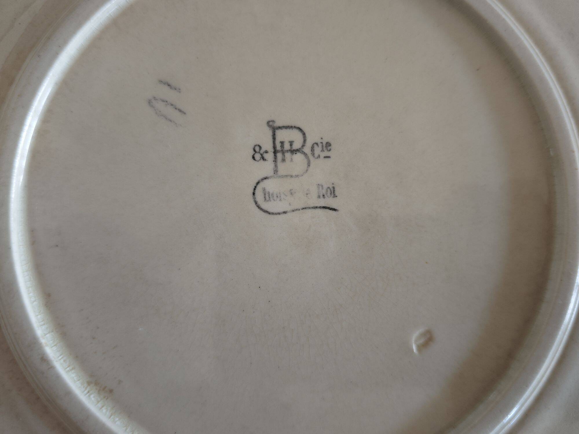 Fine earthenware plate HB & Cie Choisy le Roi - Late 19th century