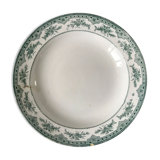 Round dish Terre de Fer earthenware of Onnaing model "Roses Mousses" late nineteenth