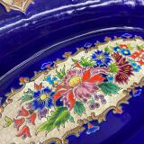 Oblong hollow dish in Longwy earthenware MP Chevallier Renaissance