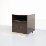 Mb16 brown lacquered chest by luigi caccia dominioni 70's azucena editor