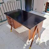 1960s desk with 3 drawers and compass legs