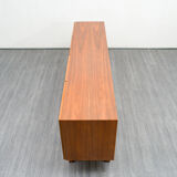 Vintage walnut wood row, restored, 220cm