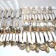 Housewife 48 vintage table cutlery in silver metal sfam - knife spoons coffee fork x12