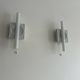Pair of vintage porcelain wall lights with switch, France 1970.