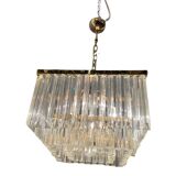 Italian Murano Glass Prism Triedri Chandelier Lamp