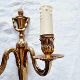 French Empire-style wall sconce or chandelier in bronze with an antique gold patina.