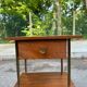 Mid-Century bedside table in solid teak/mahogany with brass, 1960.