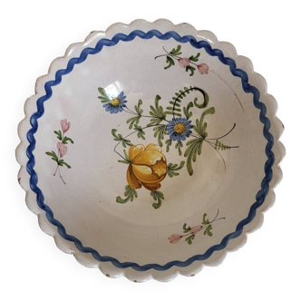 Bowl Salad Bowl in Old Nevers Earthenware Round Dish
