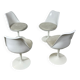 4x Eero Saarinen Tulip Chairs white leather