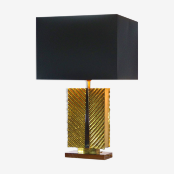 Massive brass table lamp 1970