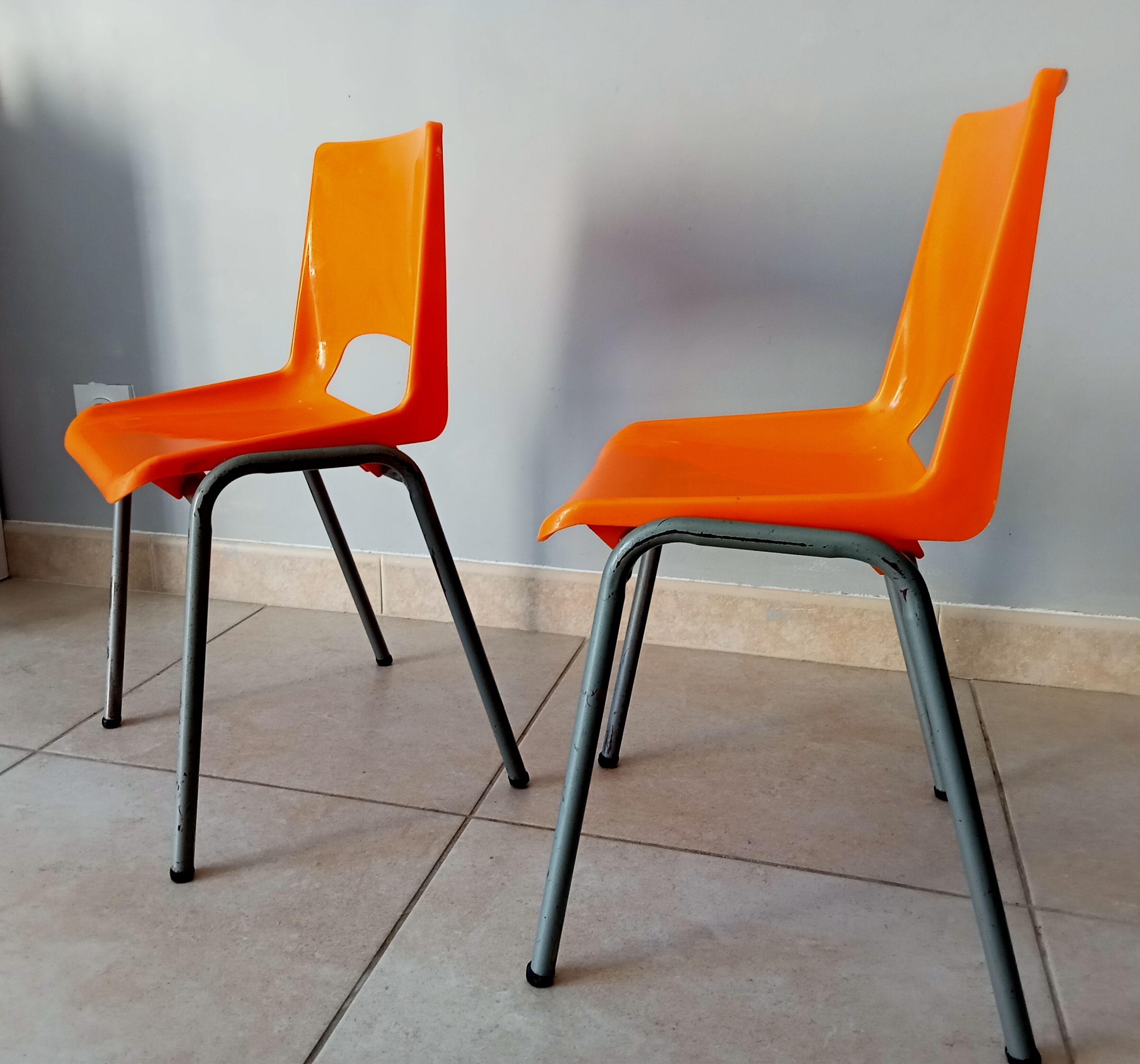 Pair of 70s kindergarten chairs