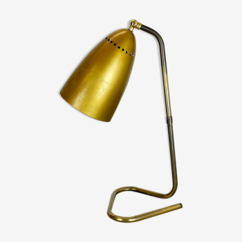 Lampe de table kalmar style hollywood regency brass table light, autriche, années 1950