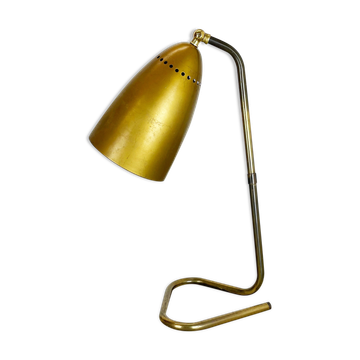 Lampe de table kalmar style hollywood regency brass table light, autriche, années 1950