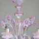 Extraordinary Murano Glass Chandelier adorned with Pink Flowers