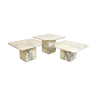 Suite of three marble trundle tables, 1970s