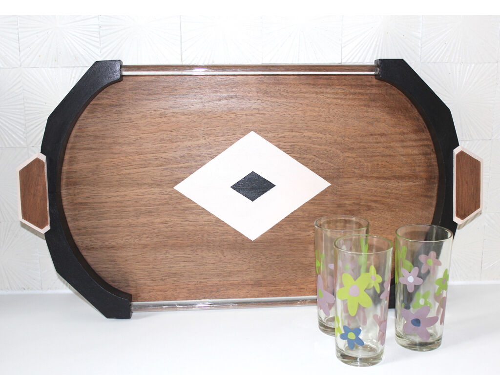 Wooden art deco tray