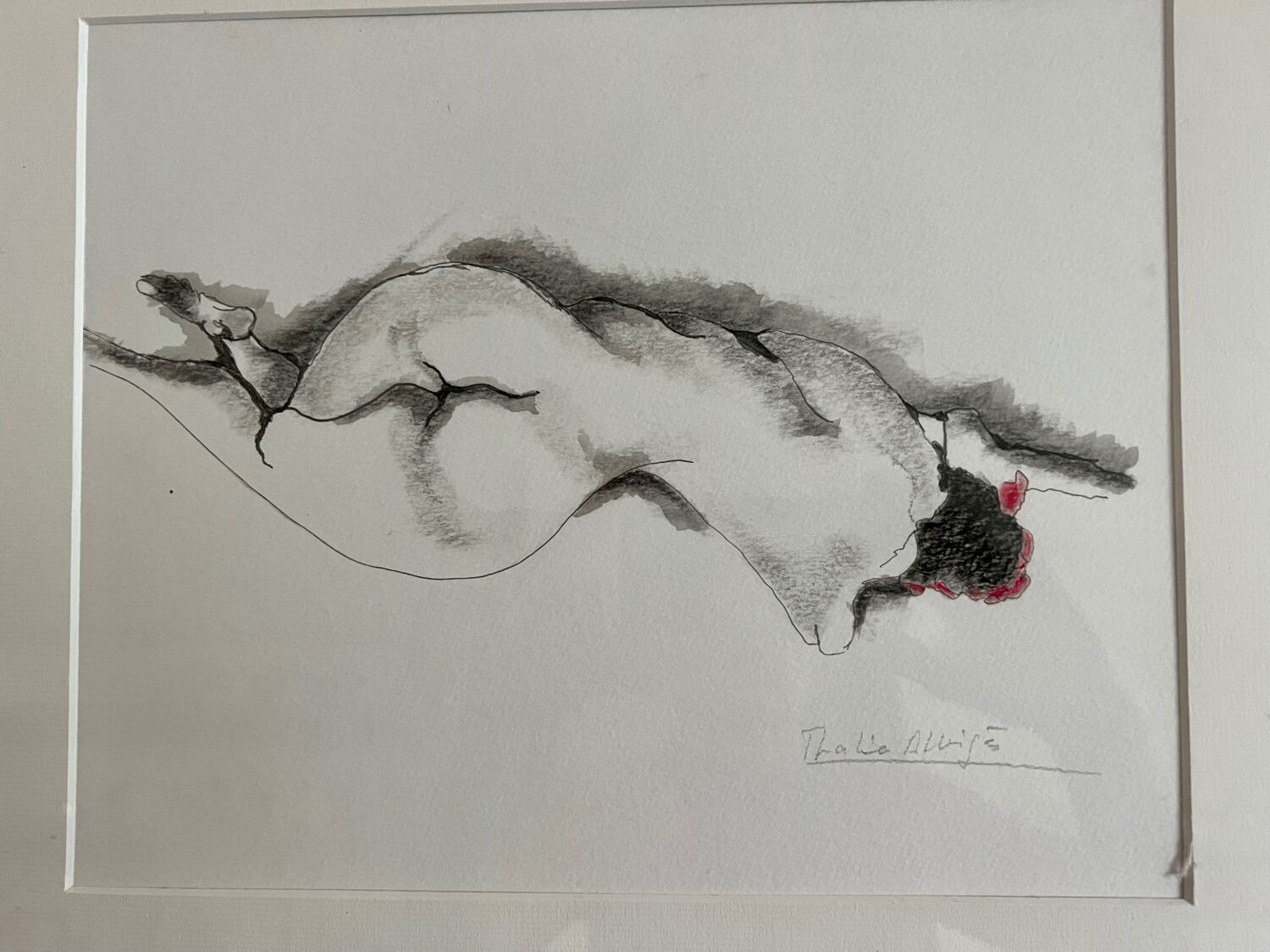 Painting nude woman lying down