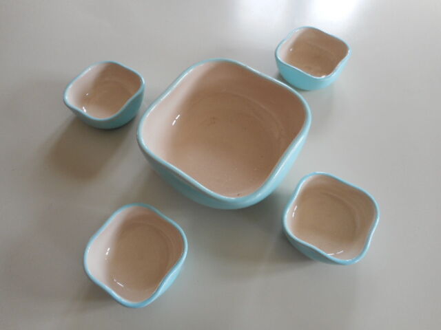 Set of 5 Kéramos 1960' cups