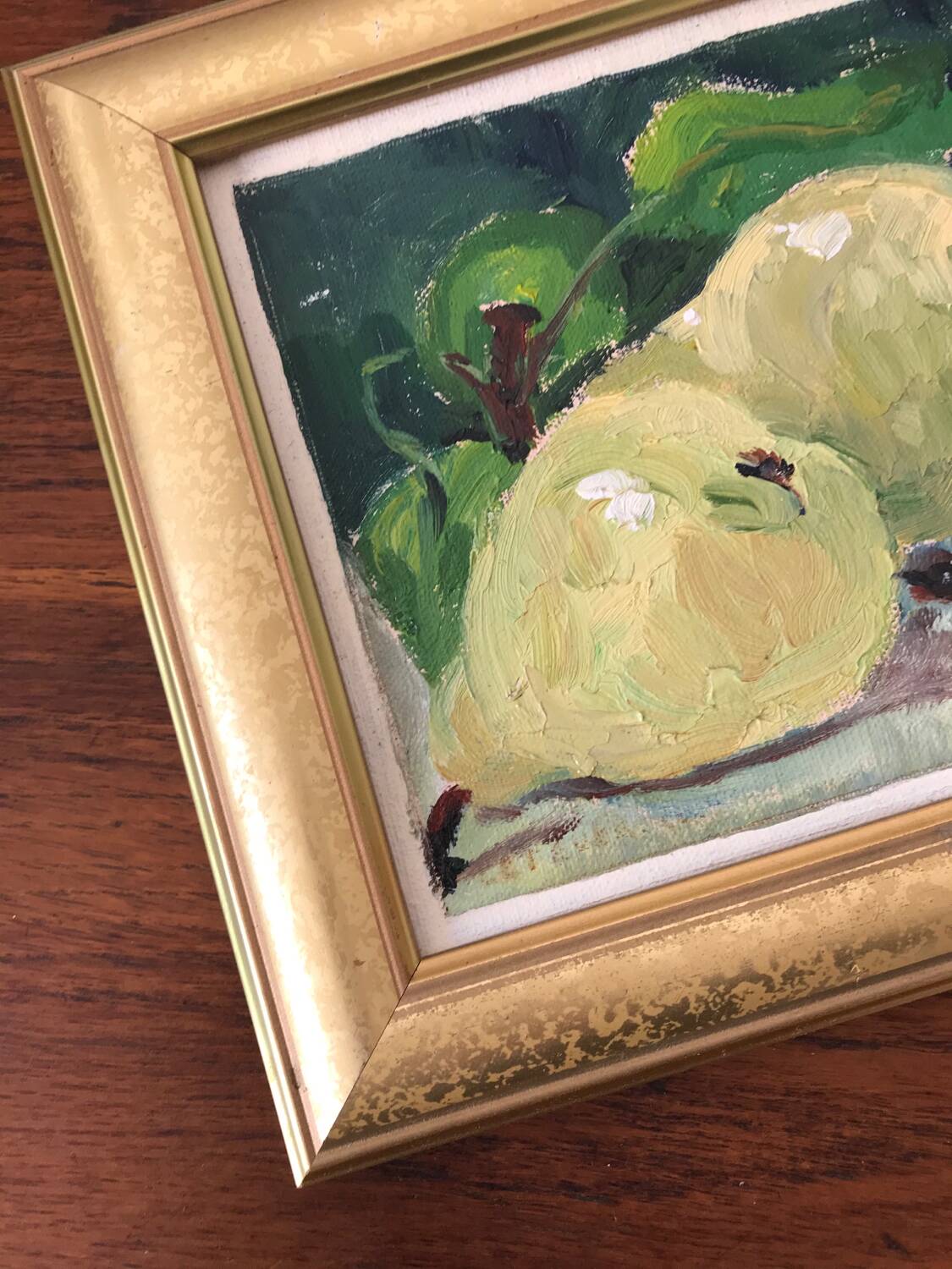 Pear still life painting