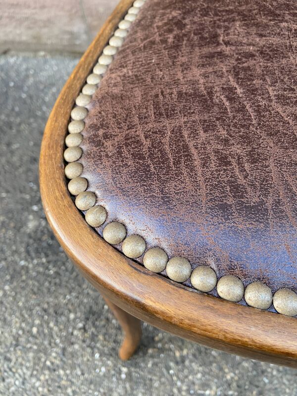 Paire de chaises de restaurant bois courbé simili cuir 50s