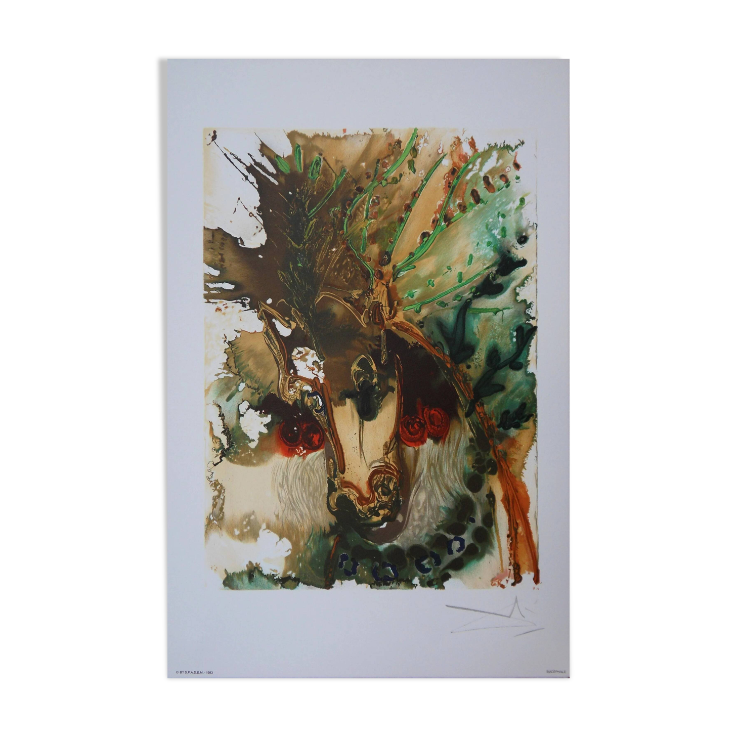 Salvador Dali: Horses, Bucephalus - Signed lithograph