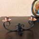 Bougeoir chandelier artisanal fer forgé et cuivre rouge ciselé
